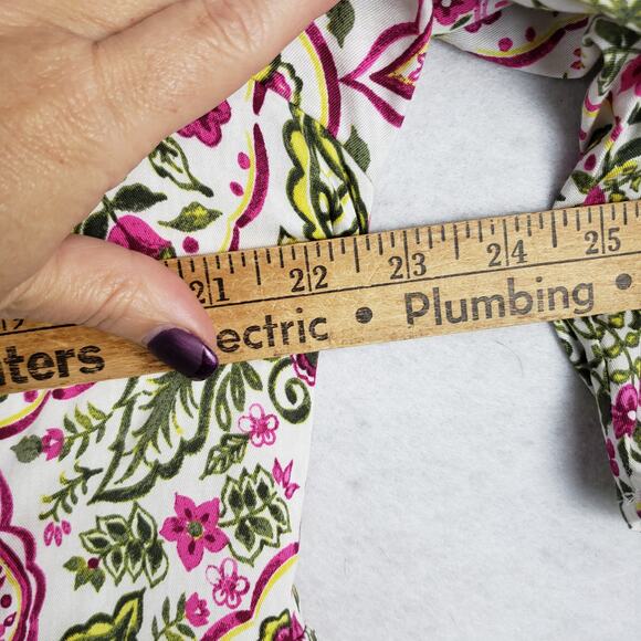 Torrid Women's 1X Keyhole Challis Skater Dress Pink Green Micto Floral New - Picture 7 of 11